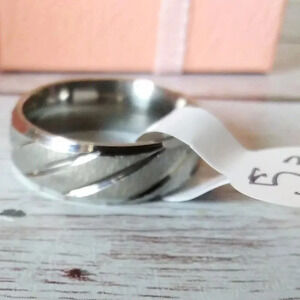 Rope Design Stainless Steel Ring - Size 5.75